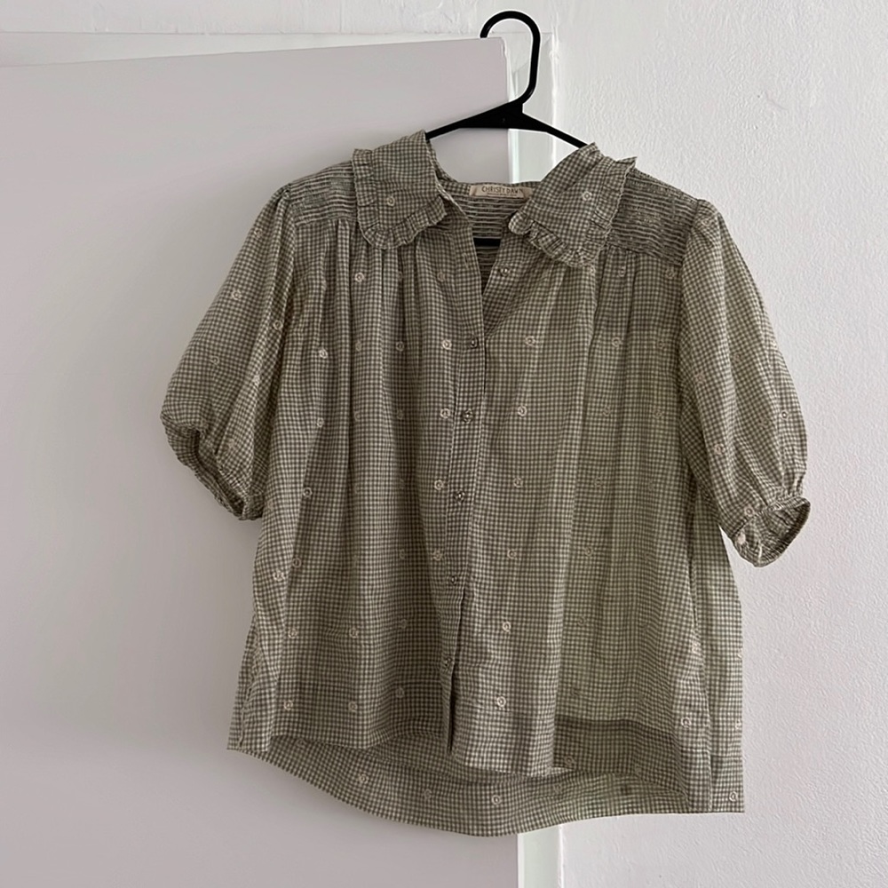 Christy Dawn Jayne Blouse Green Picnic